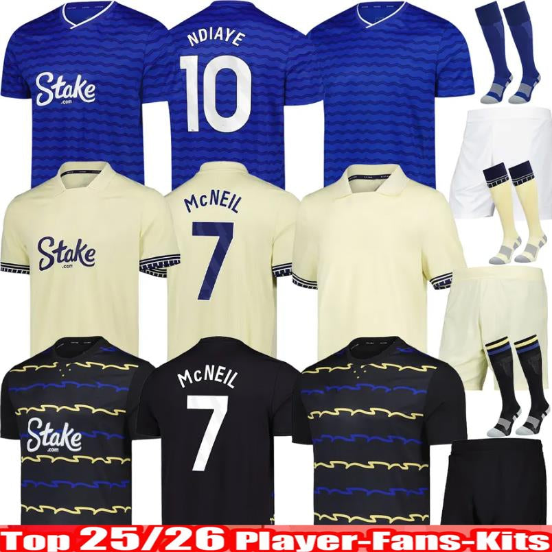 25 26 NDIAYE EFC EVERTONES soccer jerseys Barry Alcaraz 2025 2026 McNEIL CALVERT-LEWIN GREALISH Dewsbury-Hall DELE PICKFORD IROEGBUNAM football shir