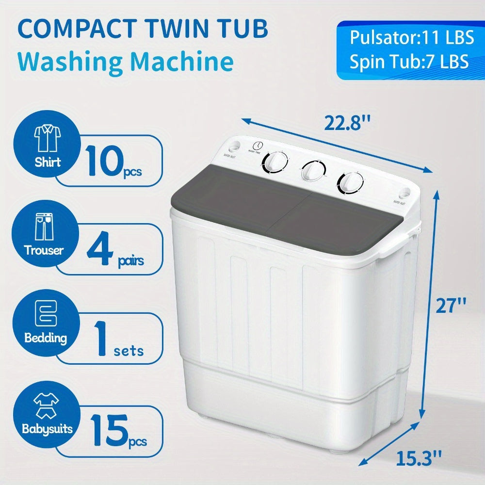 TEMU 18- 22- 32lbs Capacity Portable Washer Free 10 Hangers And 1 Drying Rod - Space, Energy And Care Of Your Clothes - Great For Small , Camping And