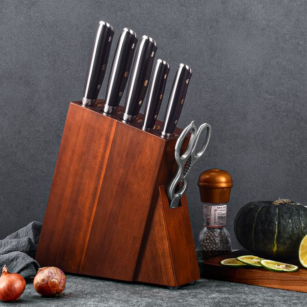 TURWHO Best 1-7 Pieces Kitchen Tool , Professional 67 Layer Damascus Steel Set With Excellent Acacia Wood Knife Set Block