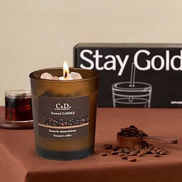 70g American scented candle jar soy wax flameless coffee aromatherapy candles home decor vintage birthday gift M250106