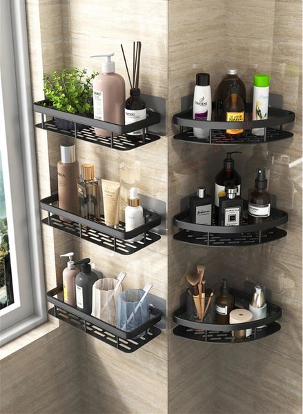Bathroom Shelves No-drill Bathroom Shelves Wall Mount Corner Shelf Shower Storage Rack Holder For Bathroom Shampoo Organizer Bathroom Access