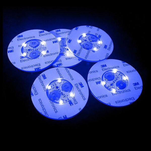LED Coaster Sticker Lighting LEDs Bottles Lights Cup Holder Light fors Wine Liquor Bottley Bottle Sparklers for Champagne Party Bar Cold USA
