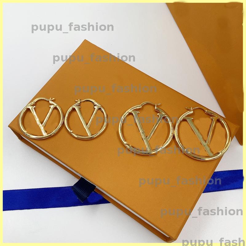 Women Hoops Earrings Fashion Womens Circle Simple Gold Earring Jewelry Luxurys Designer Earrings Silver Letter Stud Earring Size 5 Cm BFD2411071