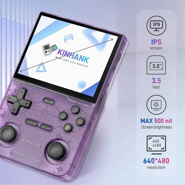 New Arrival KINHANK K36 Retro Handheld Video Game Console 500nit 3.5-inch IPS SCREEn 16000 Game Simulator Z241210