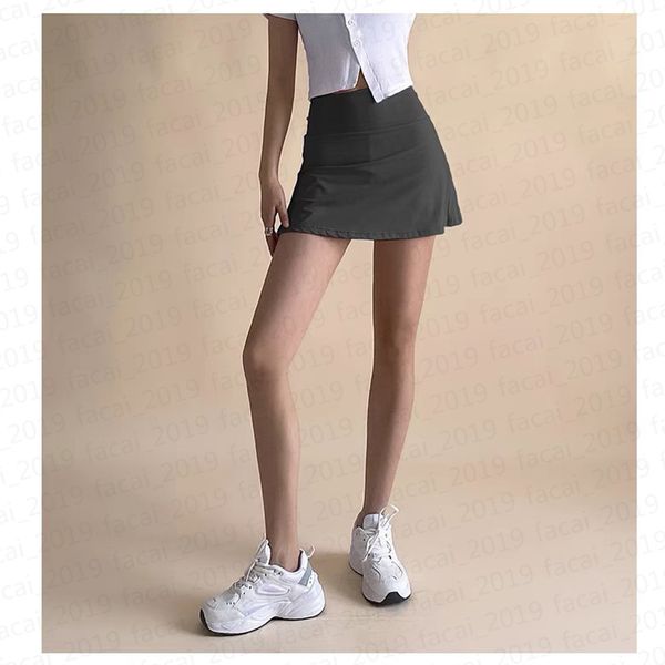 Mulheres esportes de ioga Saias de tênis shorts de cor sólida saia de golfe anti -exposição Fitness saia curta 6 cores x8