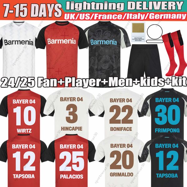 B04 Bayer 24 25 Leverkusen Soccer Jerseys WIRTZ Home Away jersey BONIFACE HINCAPIE HOFMANN TAPSOBA SCHICK PALACIOS FRIMPONG Football Shirts