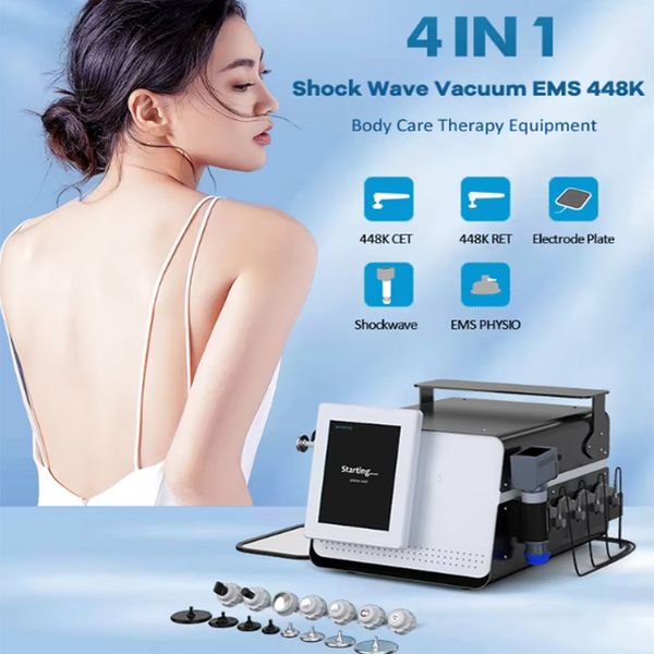 448K CET RET Shock Wave Vacuum EMS Machine Body Care Skin Regeneration Massage Loss Weight Muscle Stimulation Shockwave EMS Machine