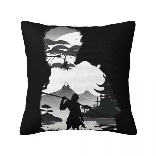 Black Myth Martial Arts Sun Martial Arts Single Negative Illusion Pillowcase Product Cover Throwing Pillowcase Zipper in Multiple Sizes W240
