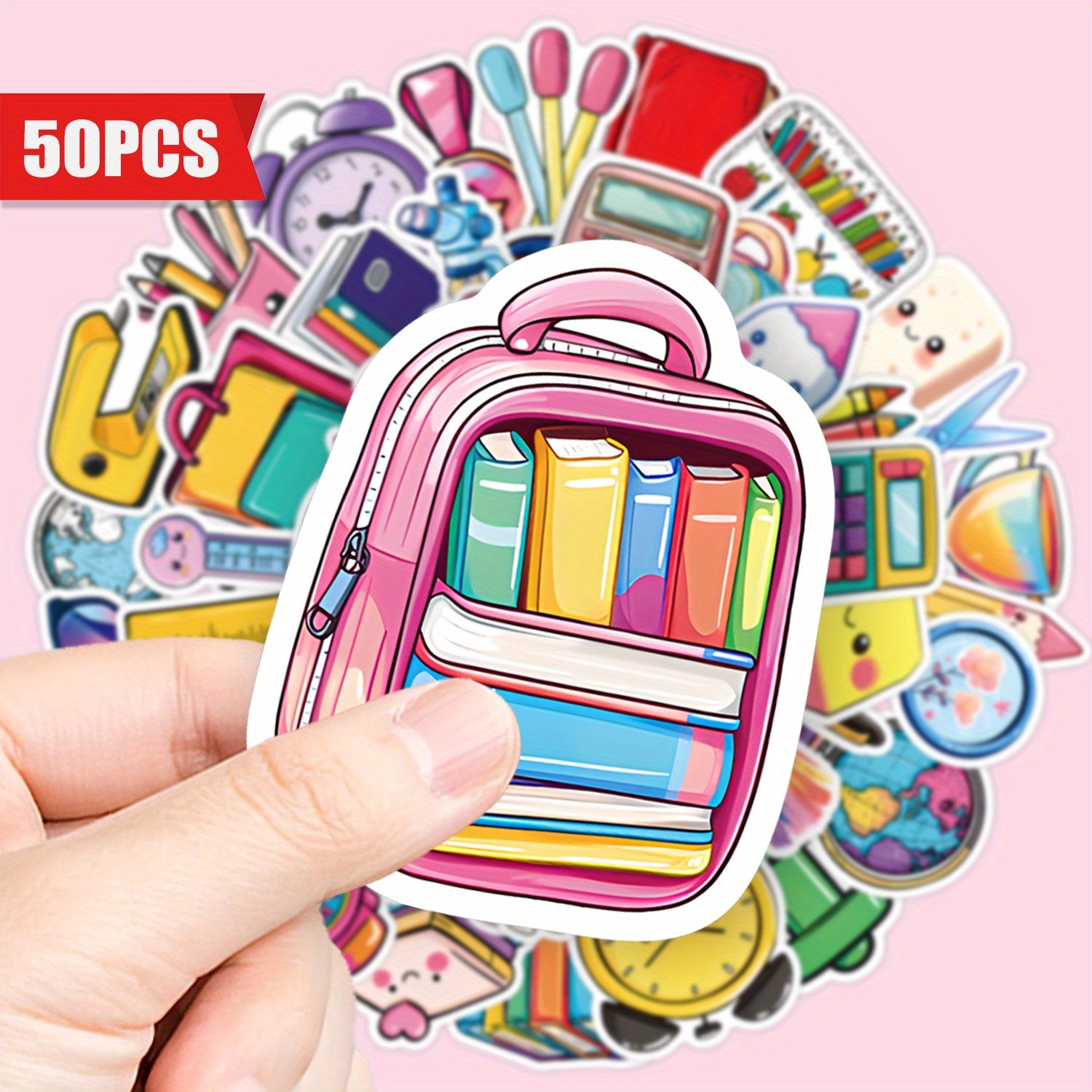 TEMU 50pcs School - And - Learning - Themed Stickers That Highlight The Joy And Of The Academic World. Waterproof - Suitable For Decorating Laptops,