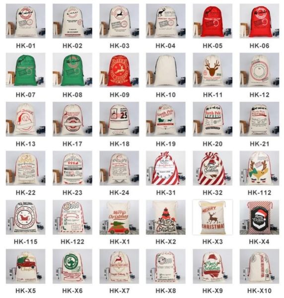Christmas Gift With Drawstring Santa Sacks Candy Cookie Storage Large Bag Xmas Tree Ornament Festival Decoration FY4249 JY29