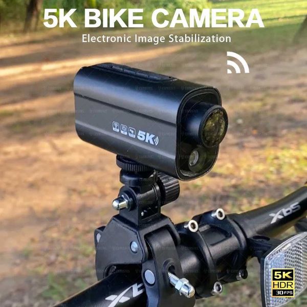 Sports Action Video Cameras 5K Action Camera Road Bike Motorcycle Helmet Camera Anti Shake Riding Bicycle Drive Recorder with Led Light WiFi