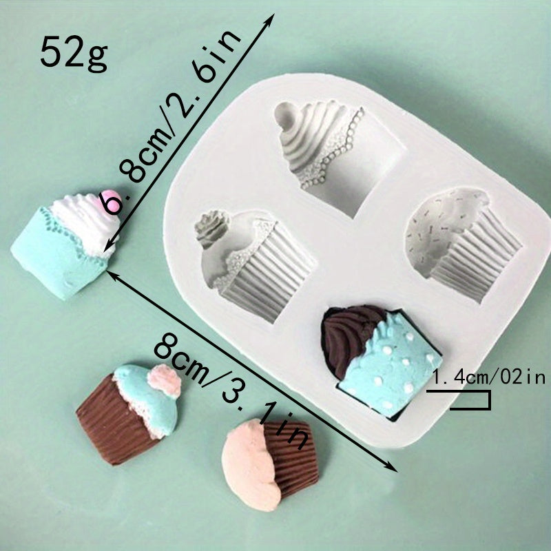 TEMU 1pc, 3d Silicone Cupcake Mold For Diy Cake Decorating And Baking - Mini Muffin Shape Candy Mold For Fondant And Kitchen Gadgets