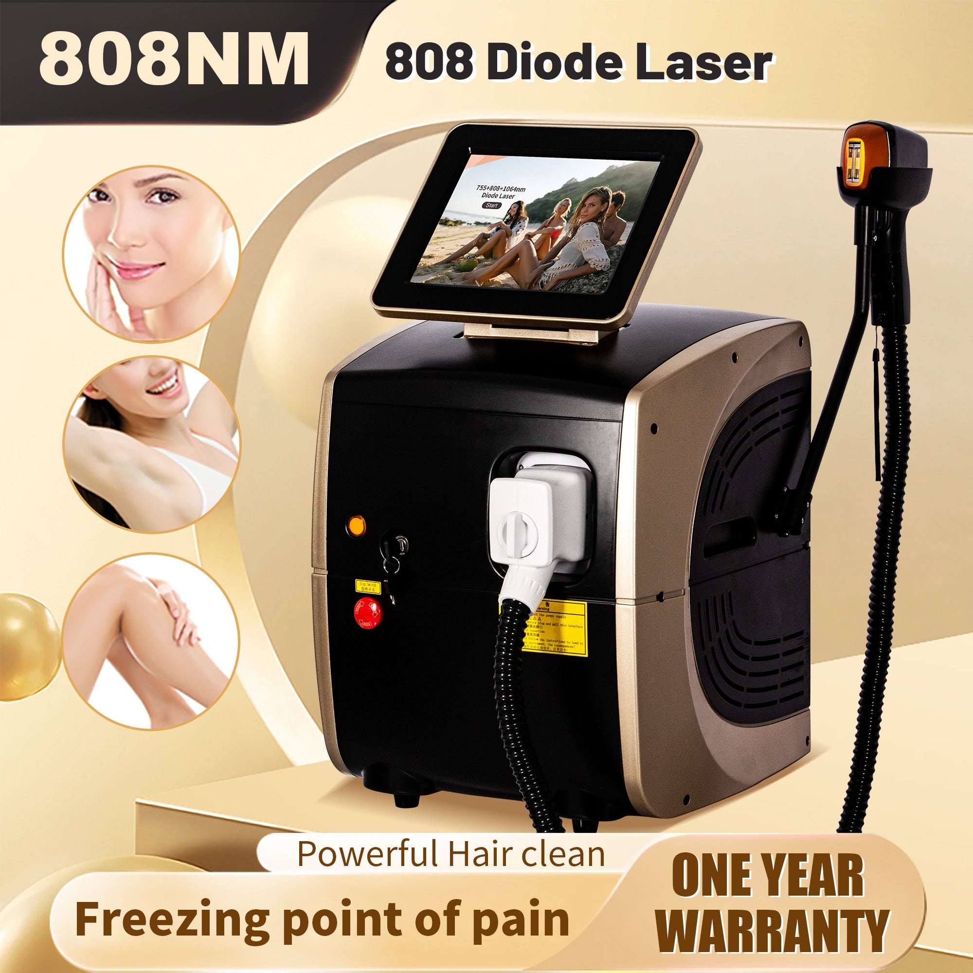 Professional Ice Titanium Laser Epilator 3 Wavelengths Diode Laser Remove Hair Machine Permanent Hair Removal Machine For Salon CE-ROHS