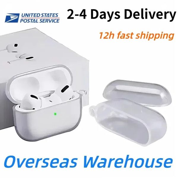 USA Stock For Pro 2 3nd Airpodspro Airpod 4 Pros Headphone Accessories Solid TPU Silicone Protective Earphone Case Wireless Charging Shockpr