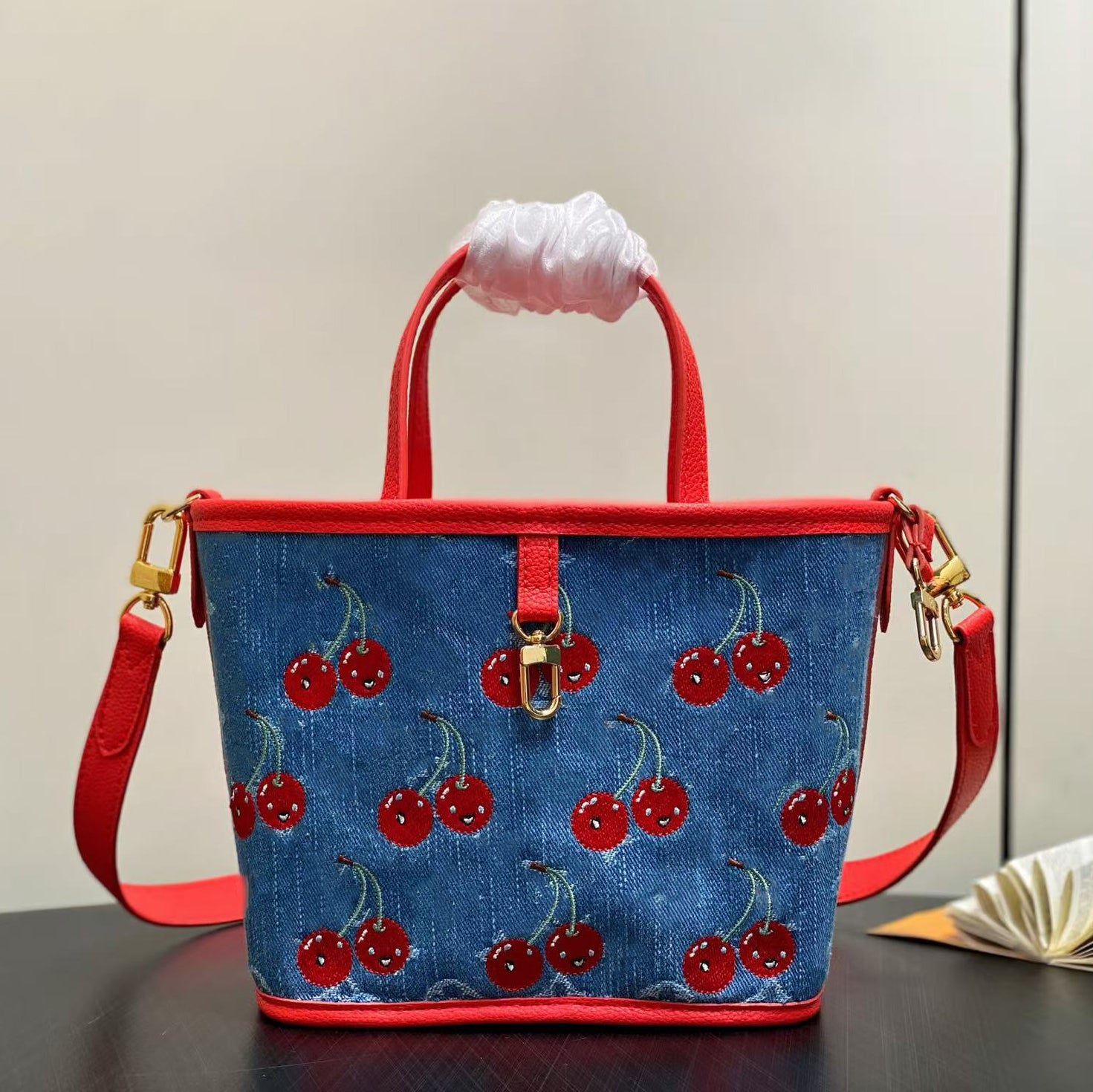 crossbody shoulder Bag luxury brown women Handbag fashion purse Womens tote bags cherry blossom designer bag vintage cherry flower genuine leather