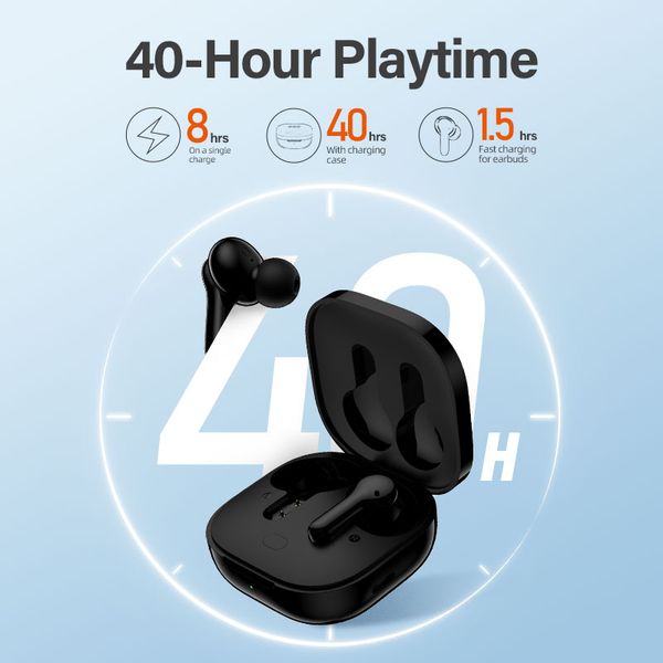 QCY T13 Wireless Smart Headphone TWS Earphone WITH Mic ENC HD Call Headset Touch Control Earbuds Long Standby 40H universal Bluetooth headse