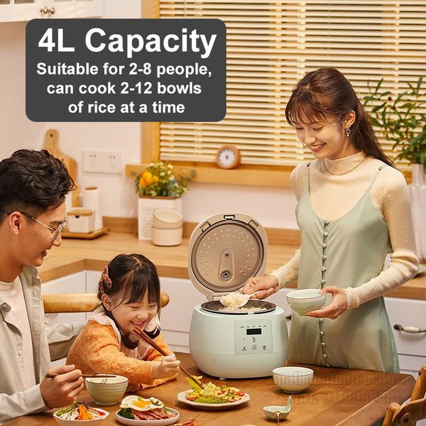 Bear Rice Cooker 4L Capacity Multi-functional Electric Cooker 24H Appointment Portable 220V Household Kitchen Appliances