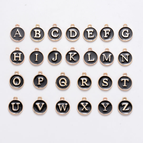 Anfangsbuchstabe a-z Alphabet Emaille Charms