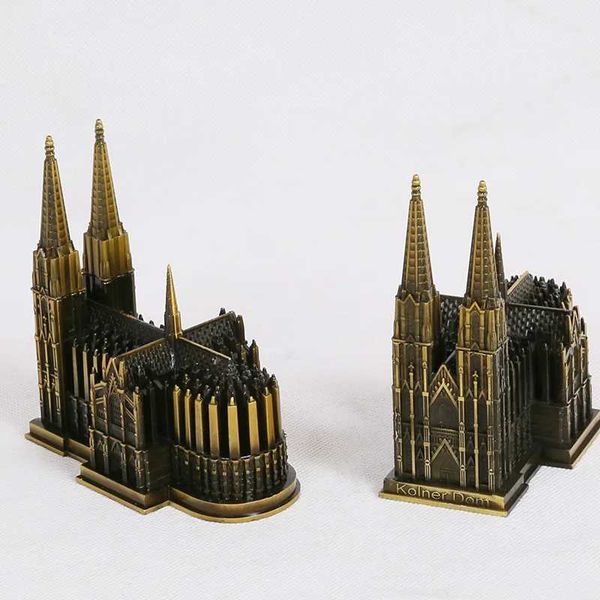Decorative Objects Figurines Bronzers Highlighters Cologne Cathedral Model Metal Antique Bronze Germany Klner Dom Building Figurine World Fa