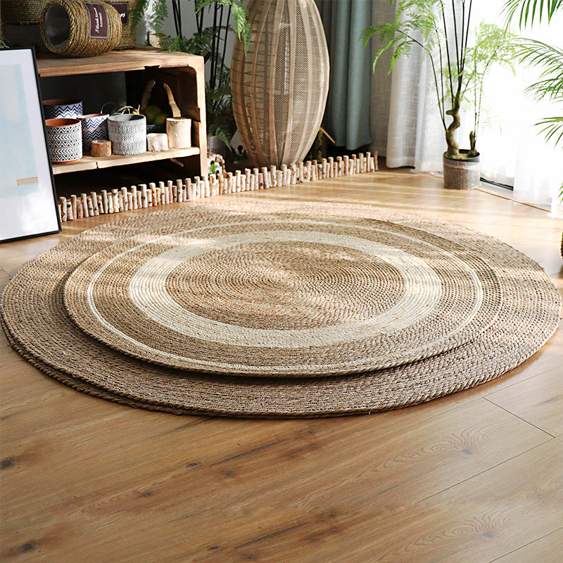 Nordic Rattan Cattail Grass Rope Woven Carpet Floor Mat Light Luxury Style Clothing Store Living Room Bedroom Decoration Photography Mat
