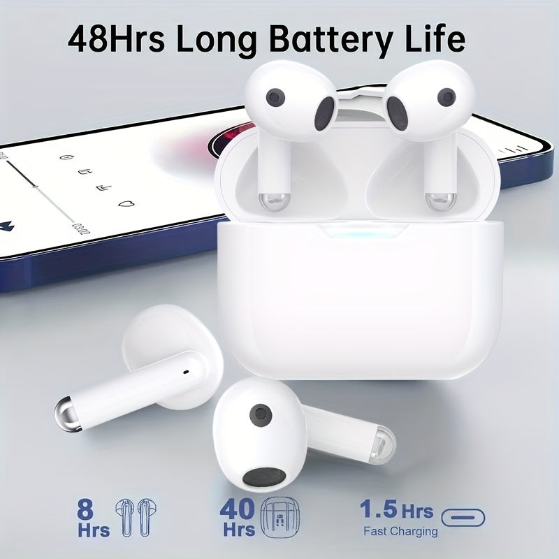 TEMU Wireless Earbuds Bt 5.3 Headphones 48hrs Play, Smart Touch Control, Wireless 5.3 Lower Latency More Stable Connection And Faster Speed, Smart