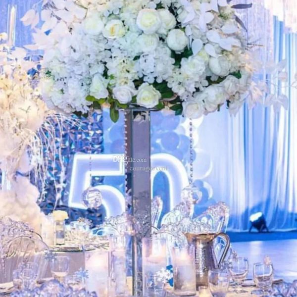 New Customized Size Wedding Metal mirror Arch Stand no Hanging Chandeliers Wedding Stand Decoration 015 LL