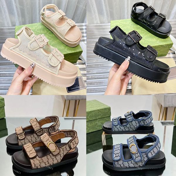 Designer Women&#039;s Double Sandals Jelly Rubber Sandal Mini G Slippers Platform Slides Buckle Candy Color Slipper Summer Sandal