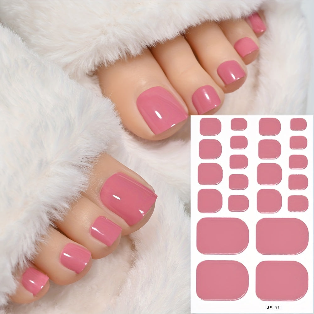 TEMU 1 Sheet Self-adhesive Solid Black Toenail Art Stickers - Full Toenail Wraps For Women, Diy Nail Decals For Daily & Party Use, Easy Application