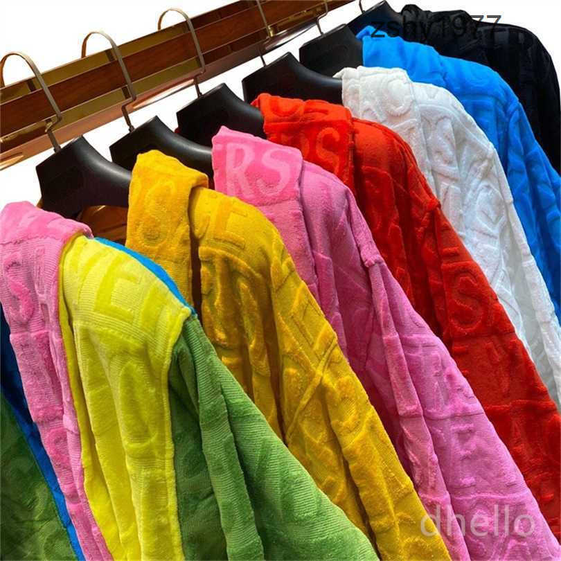 Designer Robe for Women Pajamas Mens Bathrobe Vacation Pjs Set Shawl Collar Pure Cotton Luxury Loungewear Family Couple Bath Sleeprobe Home Wear Sle