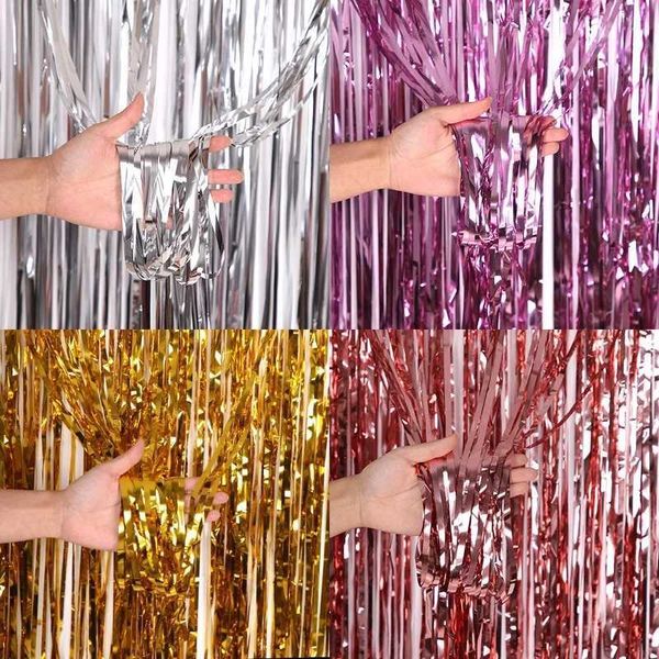 Other Event Party Supplies Glitter Metallic Tinsel Fringe Curtain Birthday Wedding Bachelorette Xmas Party Decor Adult Anniversary Photograp