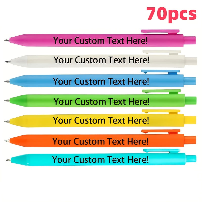 TEMU 70pcs Custom Macaron Gel Pens With & Large Event Customization, Suitable For Back-to-, Christmas And Holiday Parties, With Black Ink Refills,