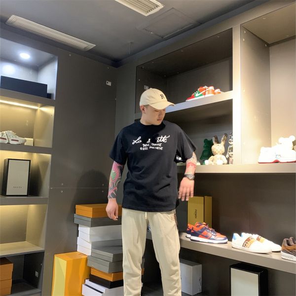 Men&#039;s black history t shirts designer letter t shirt Cotton Round Neck Printing quick drying anti wrinkle men spring summer high loose