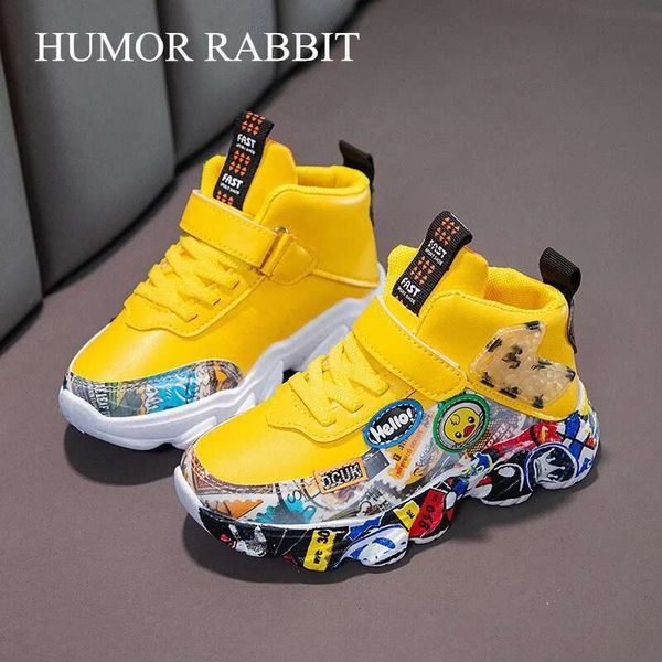 Tamanho 26-37 tênis de esportes infantis para meninas garotos de desenho animado Pattern Shoes casuais sapatos de basquete meninos