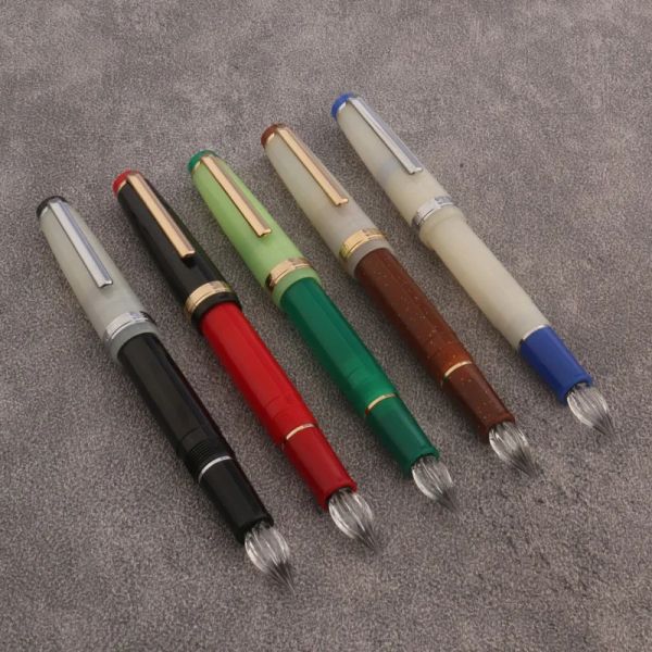 1pc 82 Fountain Pen Transparent Plastic Spin Dip in water Glass Nib Stationery Office School Supplies Gift Ink Pens