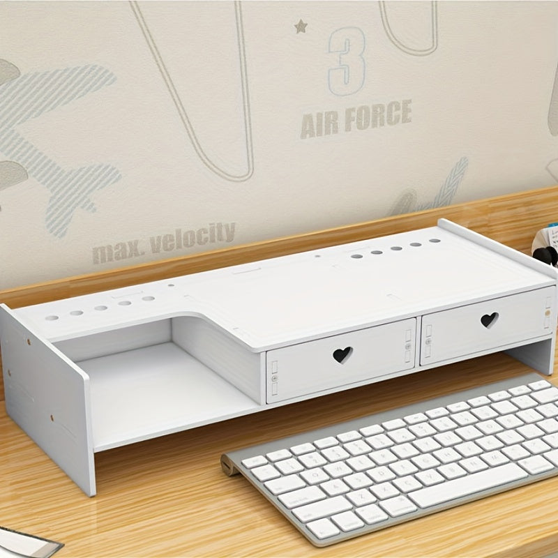 TEMU 1pc Office Storage And Collection Monitor Elevated Shelf Computer Screen Bracket Notebook Elevated Base Desktop Loving Storage Organizer Rack,