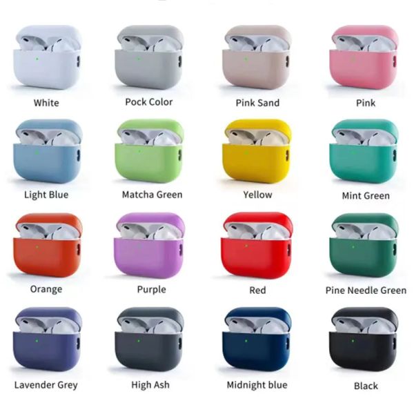 Headphone Accessories Liquid Soft Silicone Cases For Apple airpods 1-2-3 Pro Pro2 For Airpod 4 (2024) Protective Bluetooth Wireless Earphone