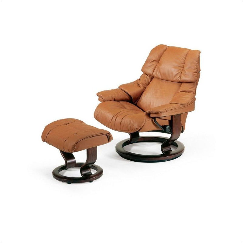 Stressless Reno Classic Chair and Footstool - Small - Leather - Cori