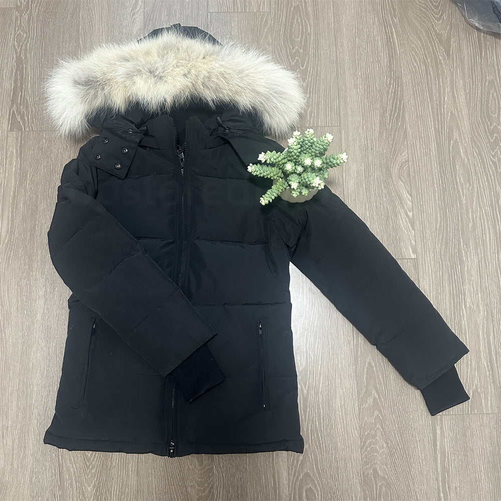 Womens Down Parka Winter Jacket Fur Hood Coat Hooded Puffer Thick Warm Windproof Streetwear Outerwear XS-2XL