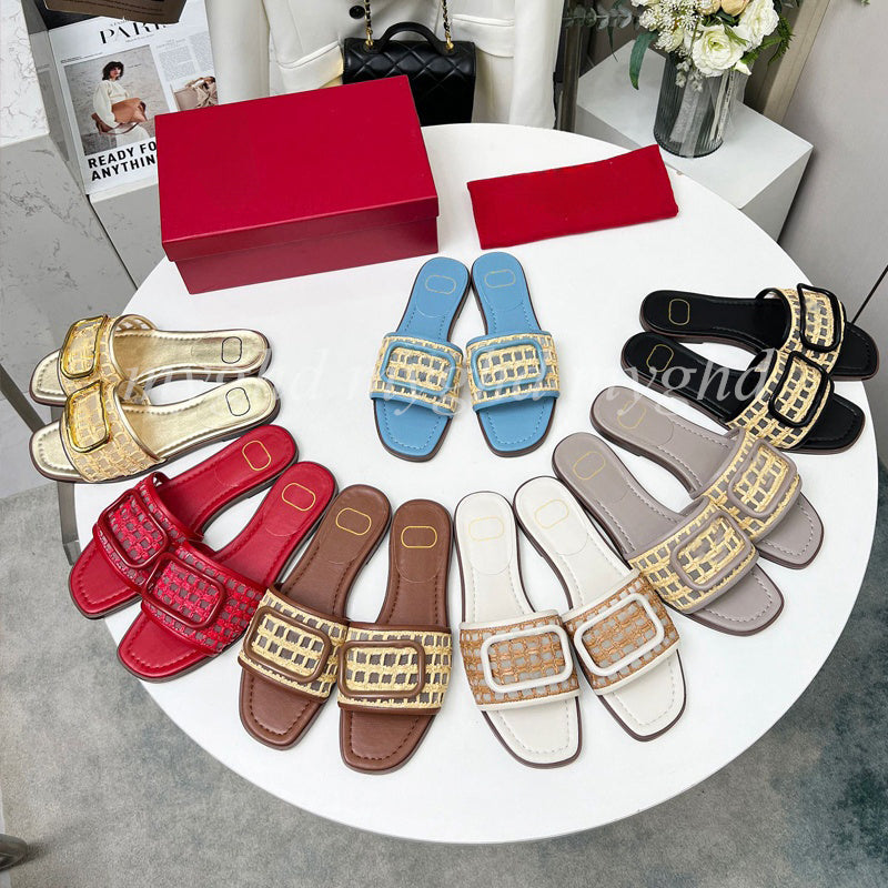 Women Flat Slippers Premium Quality Fashion Slipper Sandals Different Styles With Box-Dust Bag