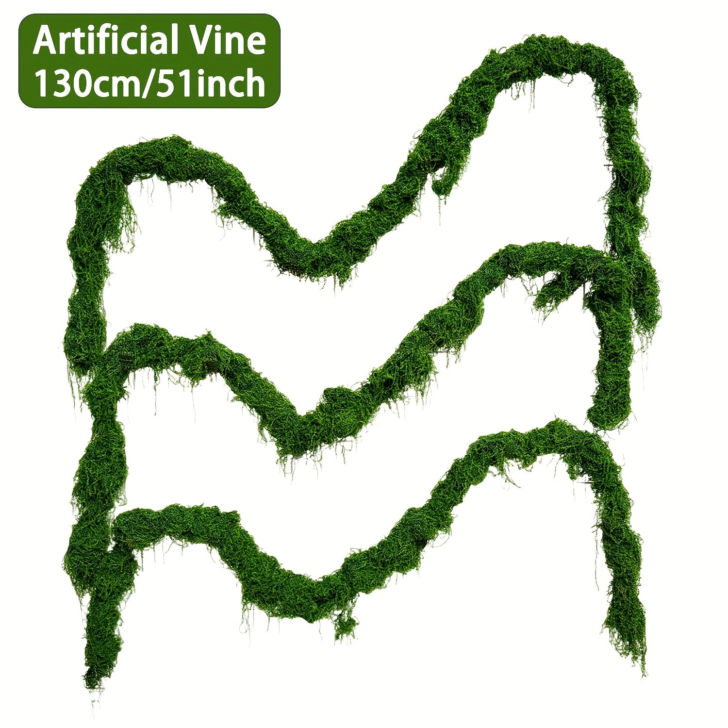 TEMU 130cm Artificial Vine, Decorative Moss Vines, Home Decoration Plants, Suitable For Garden Decoration, Parties, , Christmas Diy Crafts, Fairy