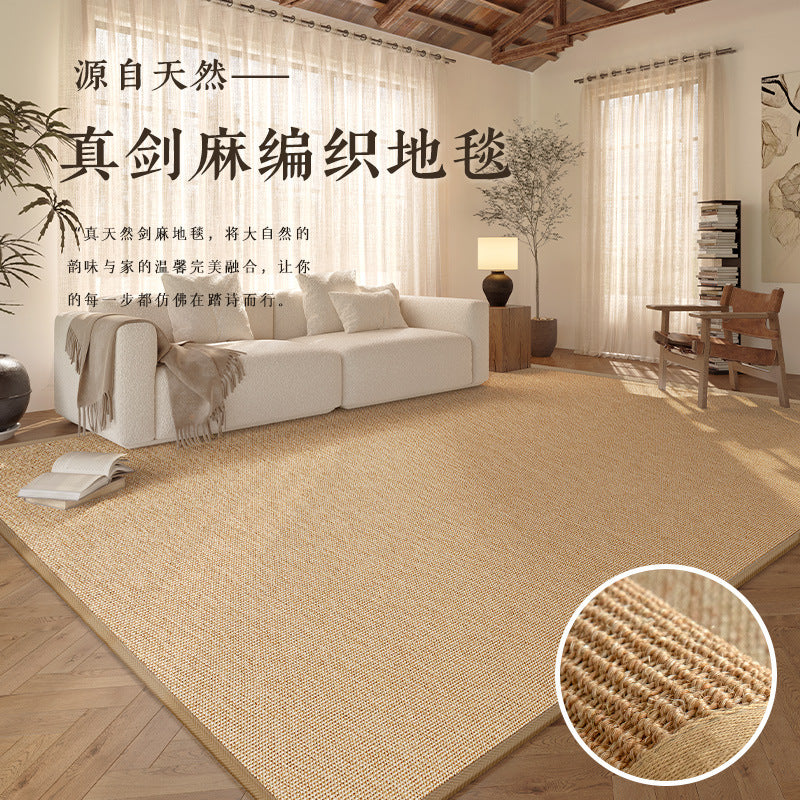 Bedroom tatami, coffee table, straw woven jute floor mat