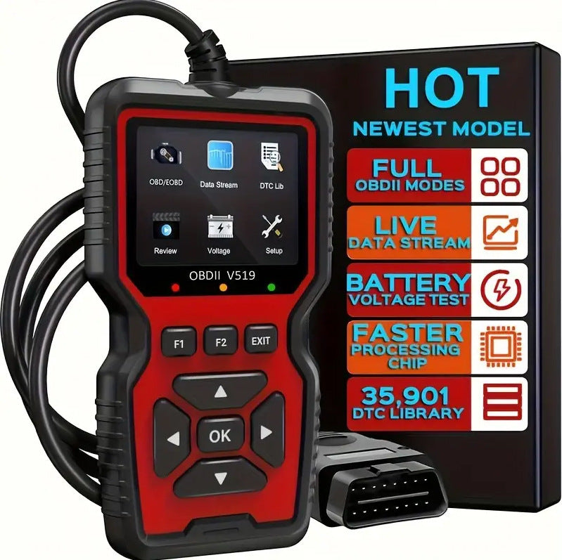 Universal V519 OBD2 Scanner Truck and Car OBDII Diagnostic Code Reader Tool for Check Engine Light Read-Erase Codes
