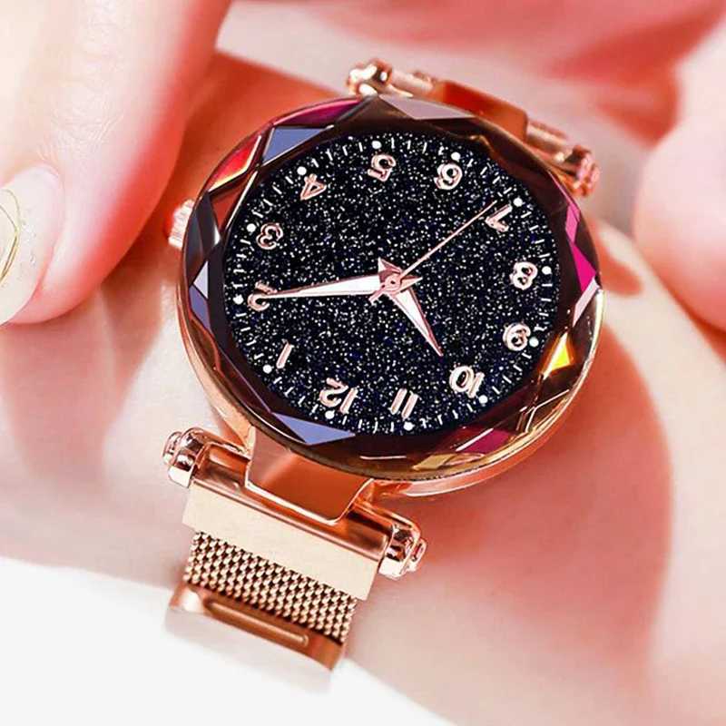 Luxury Women Watches Mesh Belt Magnetic Starry Sky Female Clock Quartz Wristwatch Fashion Ladies Wrist Watch relogio femininoX240920