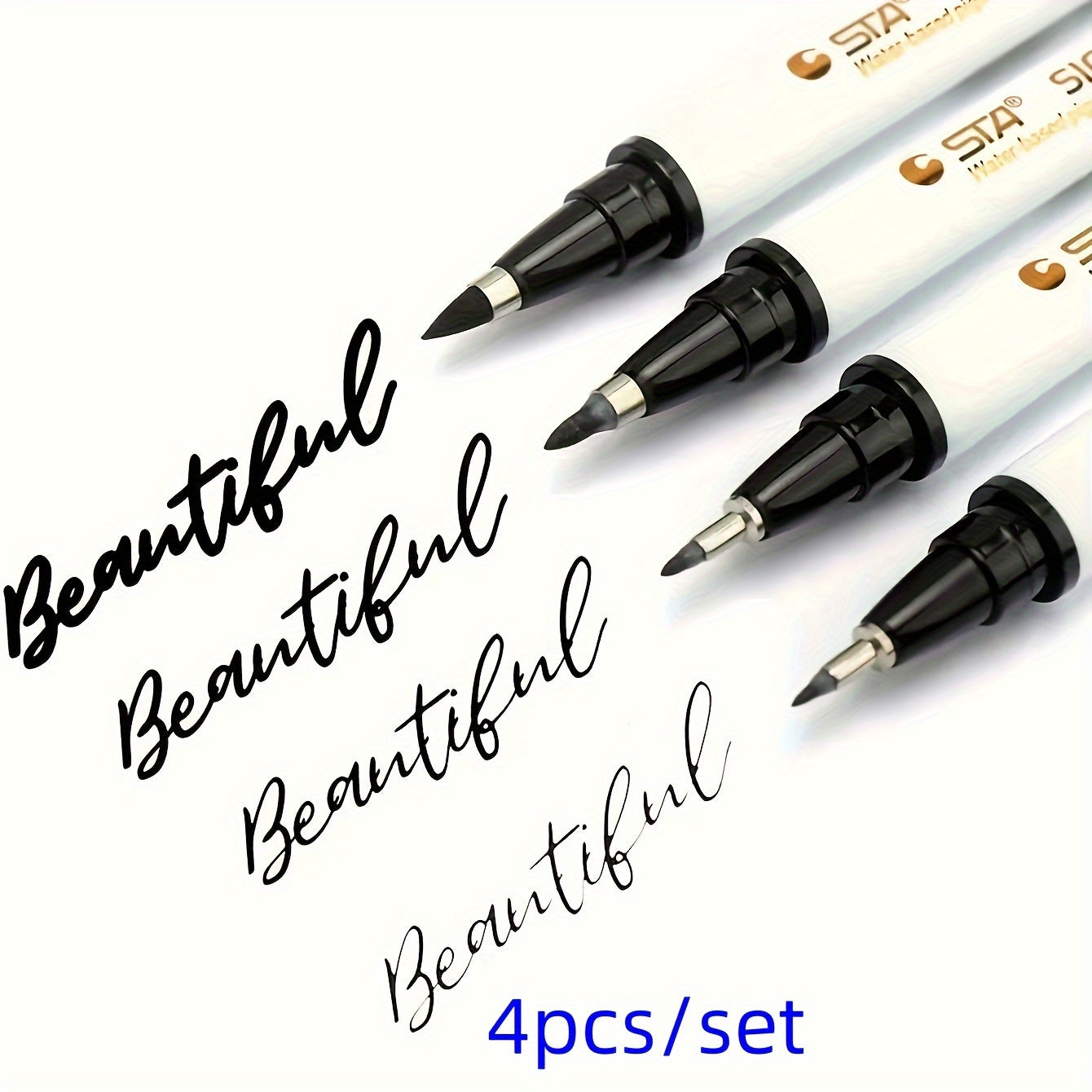 TEMU 4pcs-box, Student School Supplies Waterproof Soft Pen For Calligraphy Practice And Special With Large, Medium And Small Cases Of Fine Brush Pens