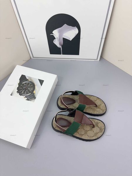 Luxury summer flip-flops baby Sandals Multiple styles Kids shoes Size 26-35 Including box logo printing girls boys Slippers