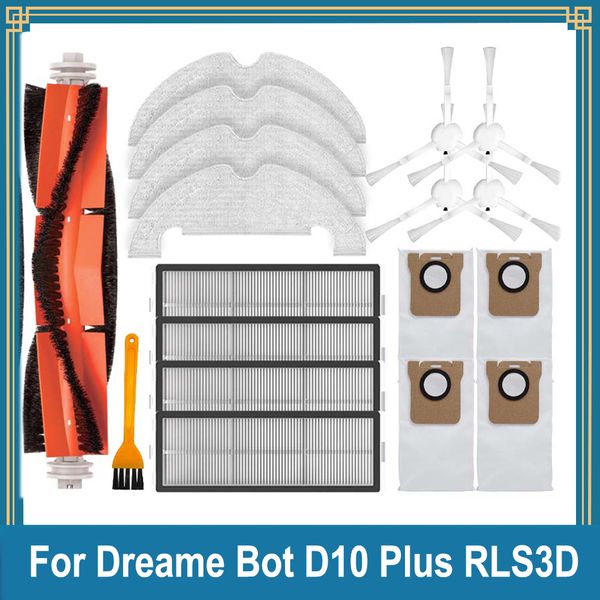 Accessories For Dreame Bot D10 Plus RLS3D Vacuum Cleaner Spare Parts HEPA Filter Mop Cloth Side - Main Brush Dust Bag