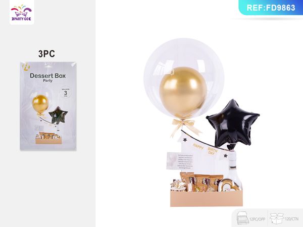 FD9863-Candy Box Set 3PC Black Gold-Candy Box Set