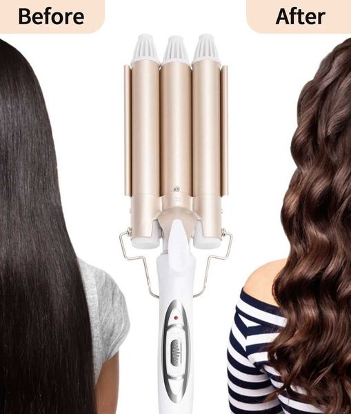 Hair Curlers Straighteners Professional Curling Iron Ceramic Three Barrel Electric Curler H241121