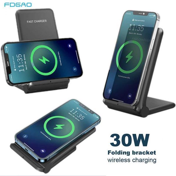 FDGAO Wireless Charger Stand 30W Fast Charge for iPhone 14 13 12 11 Pro Max XS XR X 8 Samsung S21 S22 S23 Charging Dock StationM240731