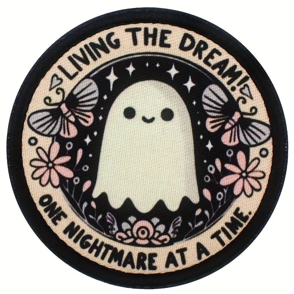 TEMU Cute "" Embroidered Patch With Fastener - Whimsical Badge For Backpacks, Vests, Helmets, And Clothing, Clothing | Design | Adorable Patch